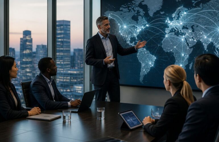 C-suite executives in a strategic meeting