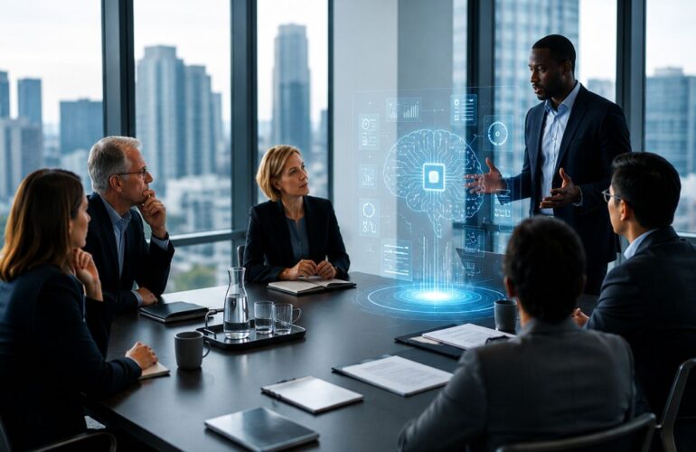 The Board members deliberating on how to govern AI without slowing innovation