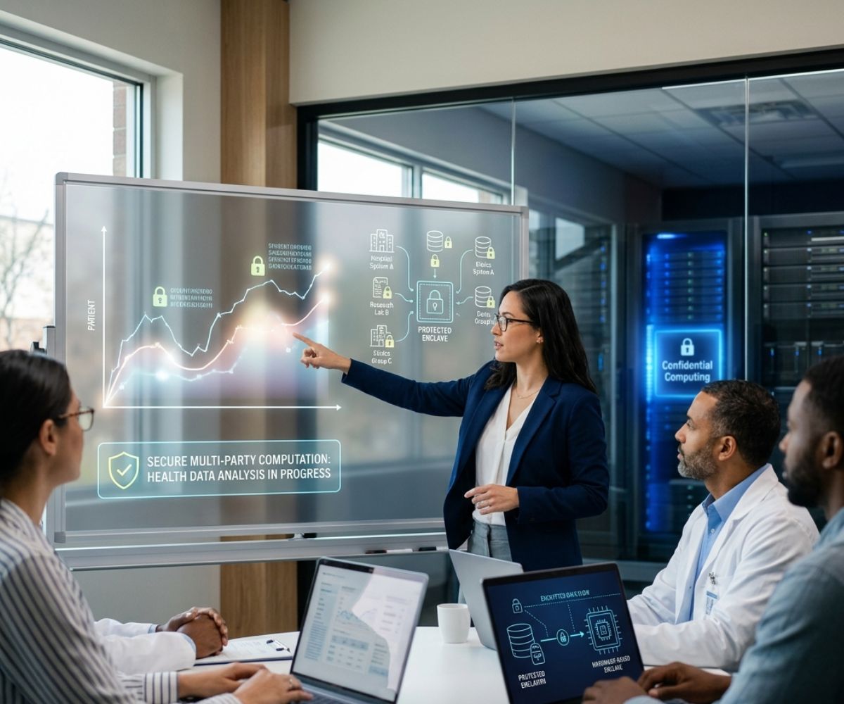 Executives working on confidential computing