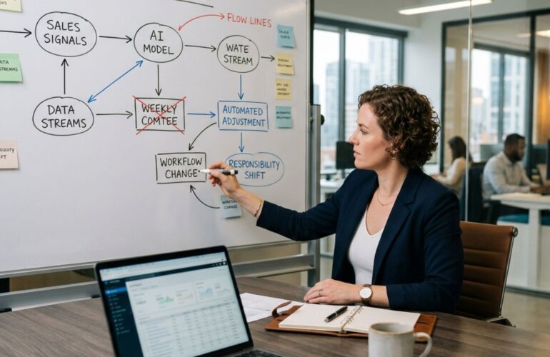 An executive designing an operating model