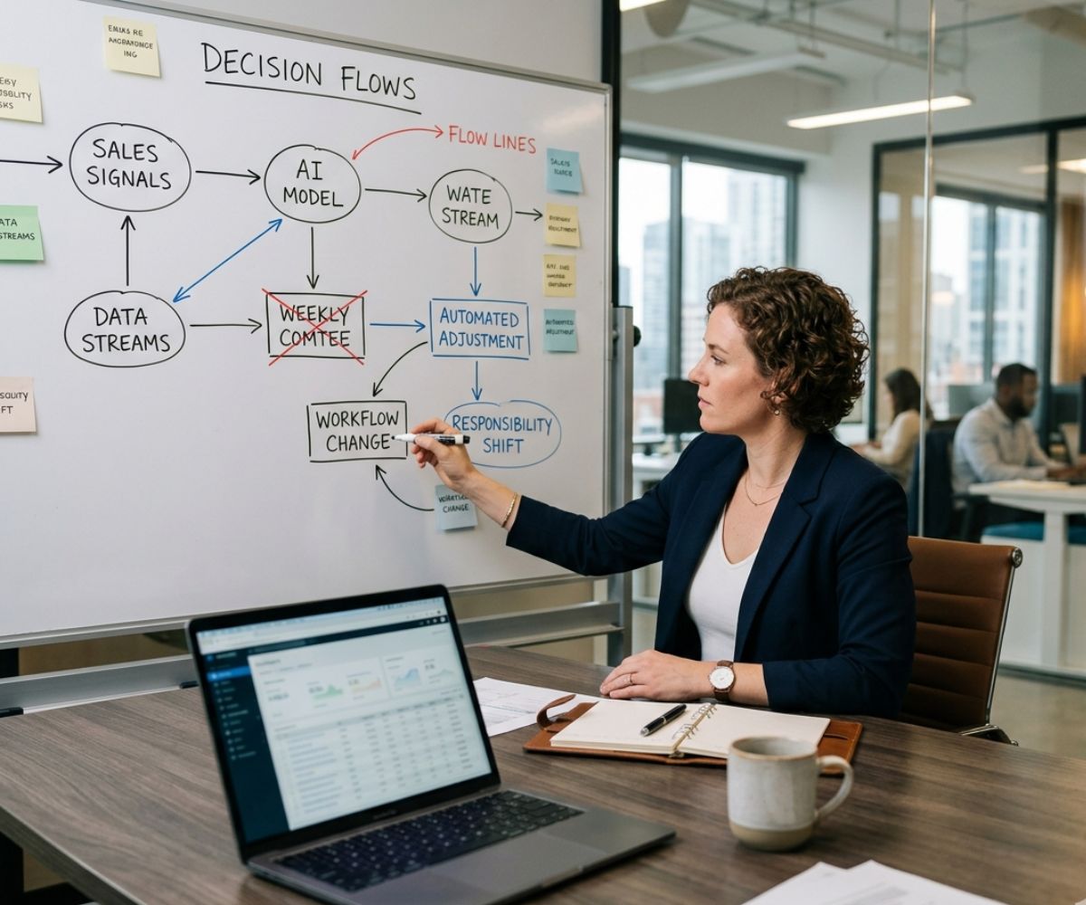 An executive designing an operating model