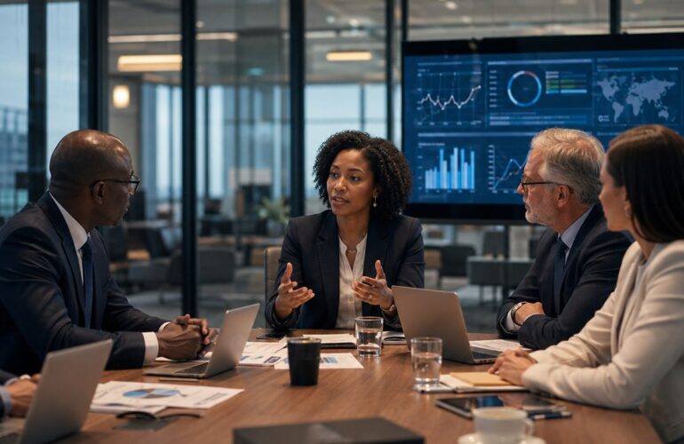Board members discussing how to govern AI