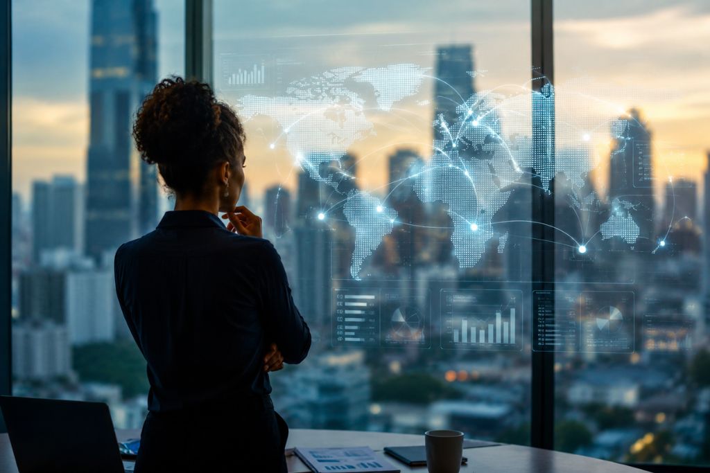 Executive observing how AI is reshaping global competitiveness