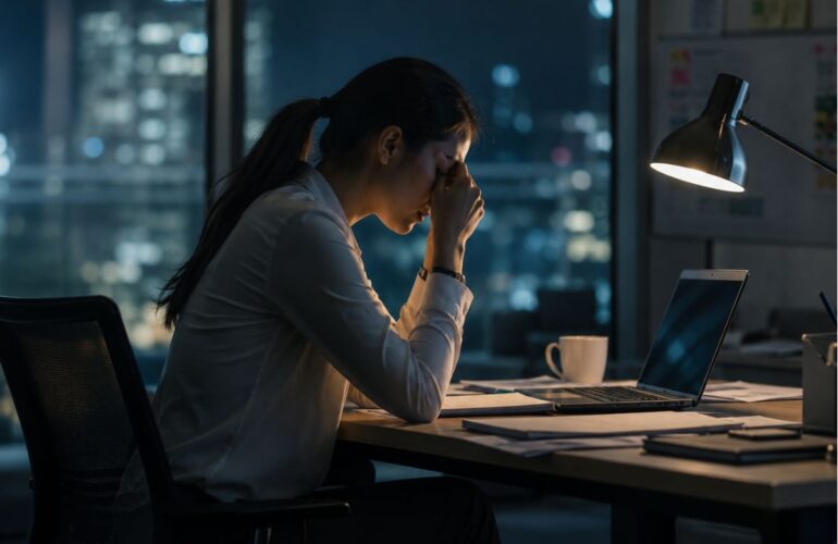 A mid-level manager experience emotional load burnout