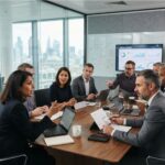 c-suite leaders deliberating on digital transformation