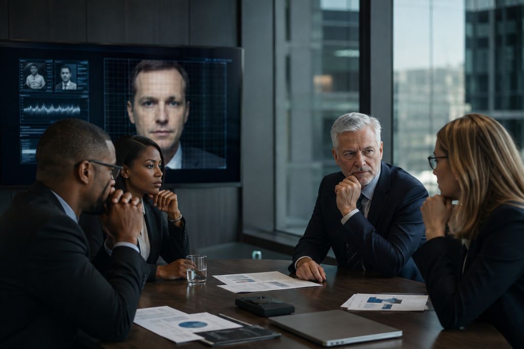 Board members discussing deepfakes issues