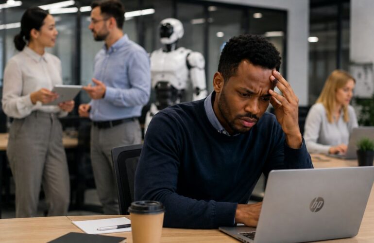 A staff frustrated during ai adoption period