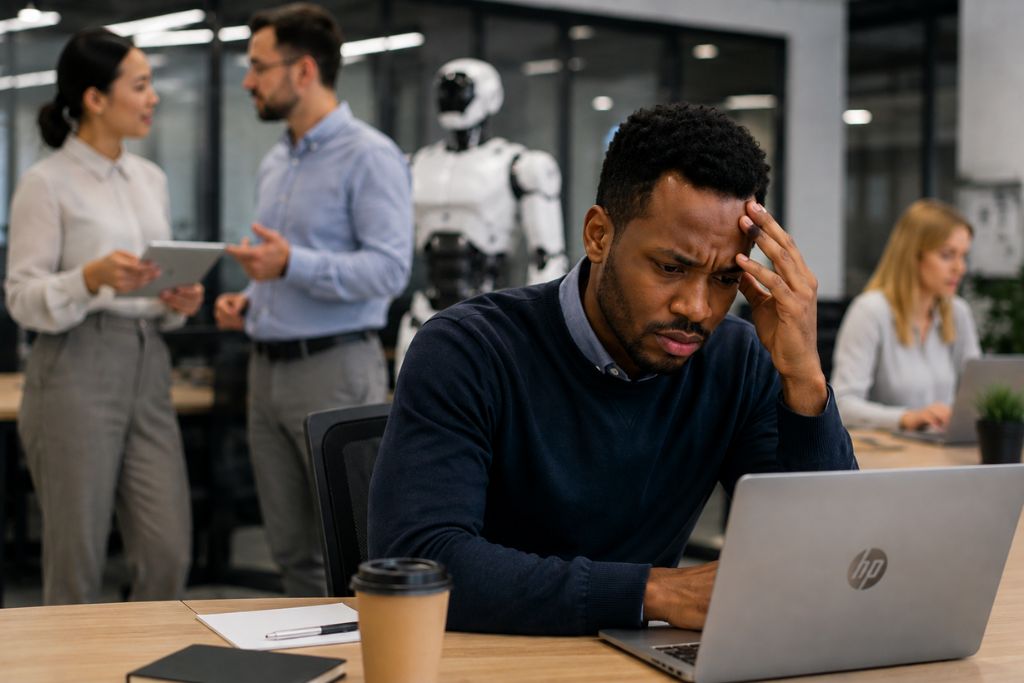A staff frustrated during ai adoption period
