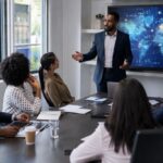 Digital tranformation roadmaps discussion session in the boardroom