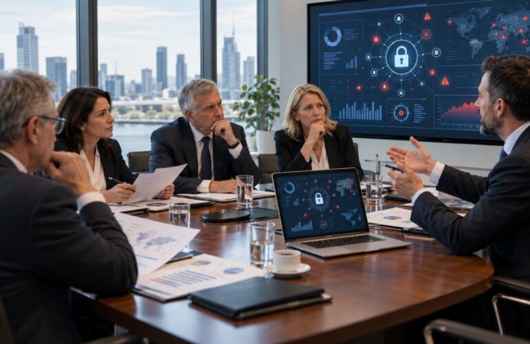 Cybersecurity oversight discussion in the boardroom