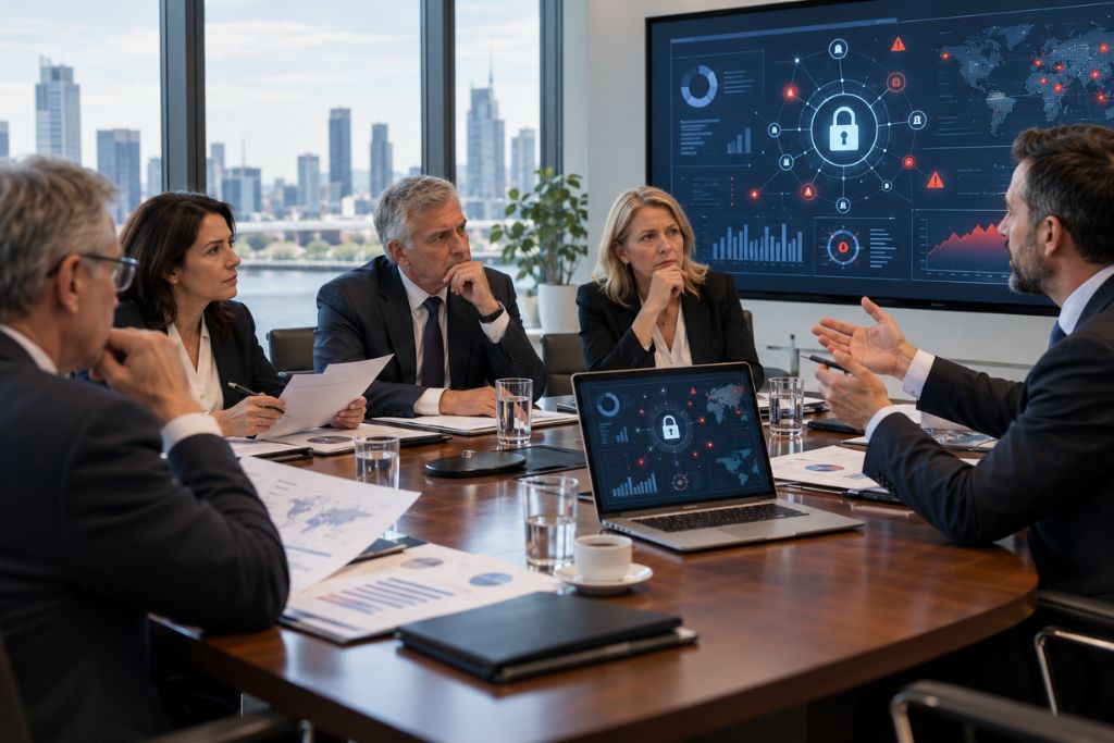 Cybersecurity oversight discussion in the boardroom