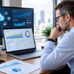 Executive working on cloud infrastructure
