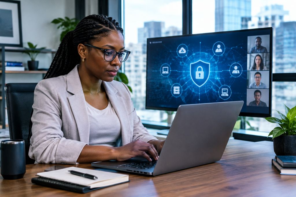 Lady working on zero trust architecture